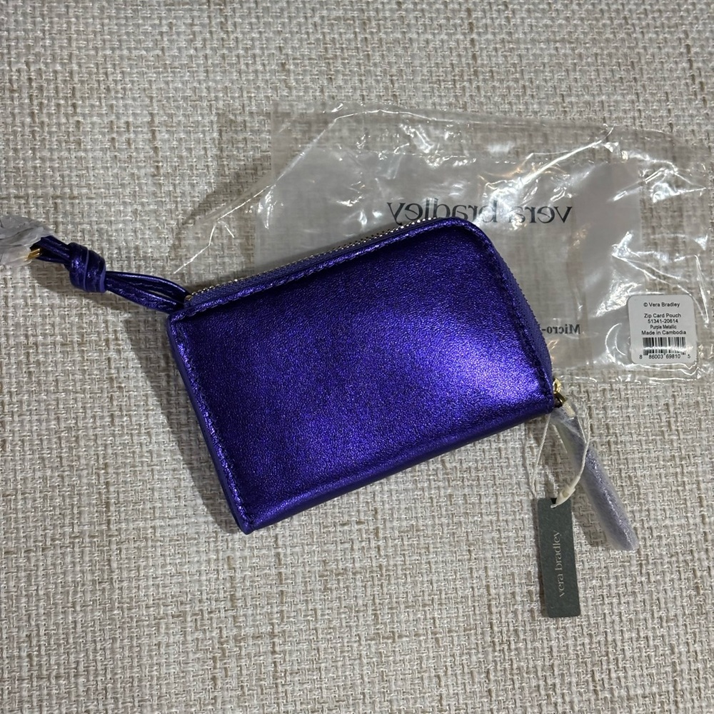 Vera Bradley Purple Zip Card Pouch